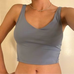 Blue activewear sports bra tank top with padding